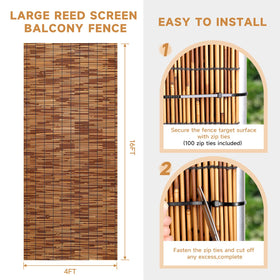 ZNCMRR reed fence roll easy install on any fence with included zip ties.