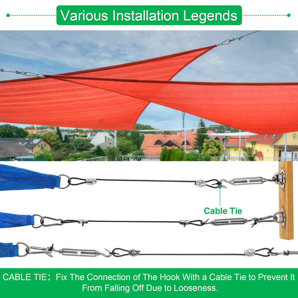 ZNELLY pad eye and snap hook secure versatile mounting points.