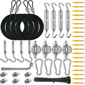 ZNELLY sun shade sail hardware kit contents for easy DIY installation.