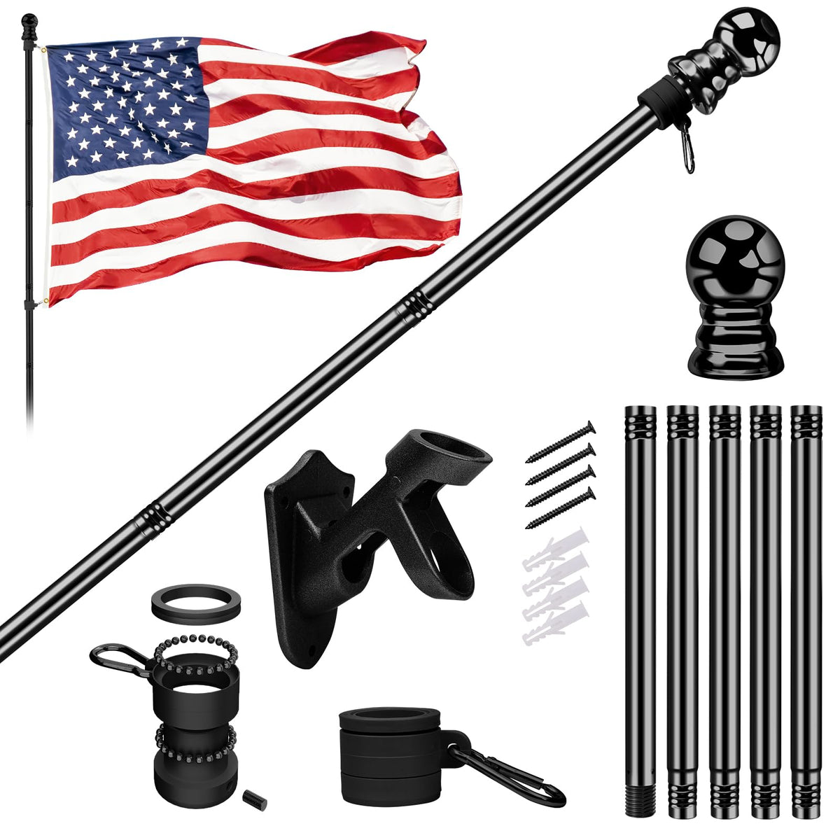ZNNOPAX 3x5ft flag pole kit for durable outdoor display.