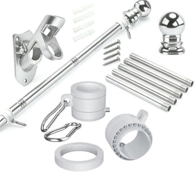 ZNNOPAX 5ft flag pole kit mounted on exterior wall for easy porch patriotic display.