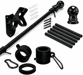 ZNNOPAX 5 ft flag pole kit installed on exterior wall for durable outdoor display.