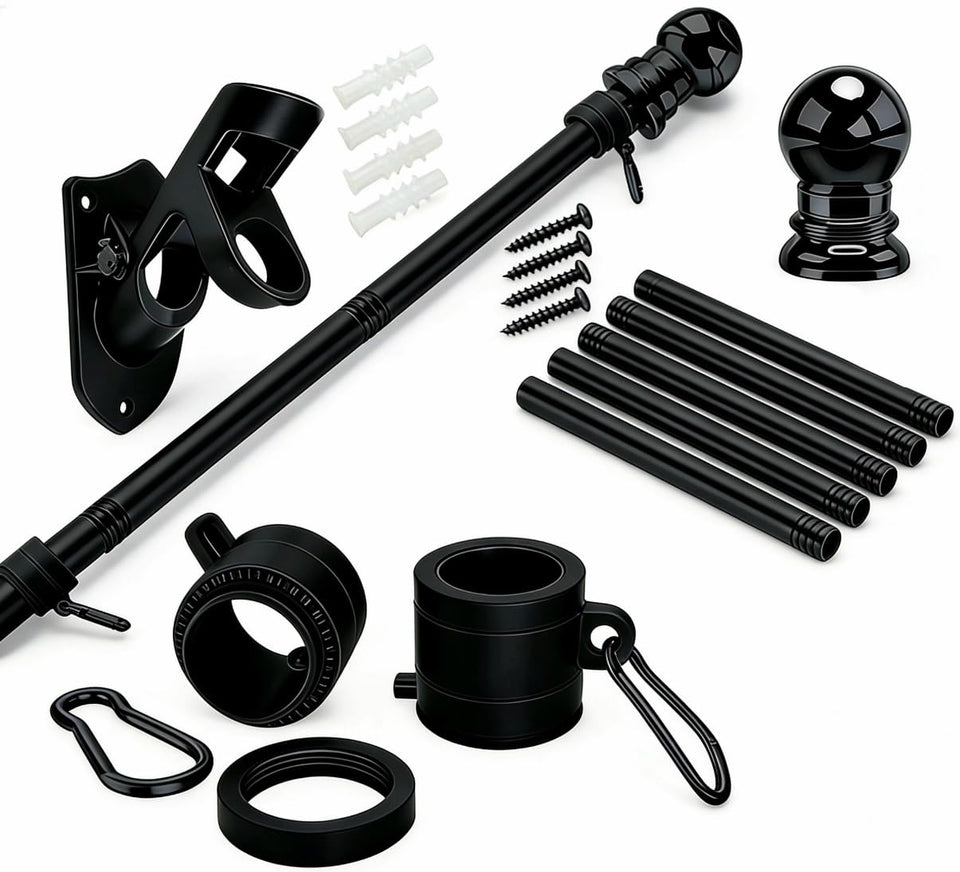 ZNNOPAX 5 ft flag pole kit installed on exterior wall for durable outdoor display.