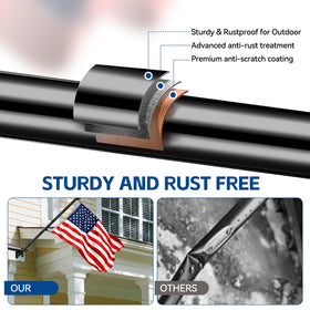 ZNNOPAX aluminum bracket flagpole with adjustable mounting angles.