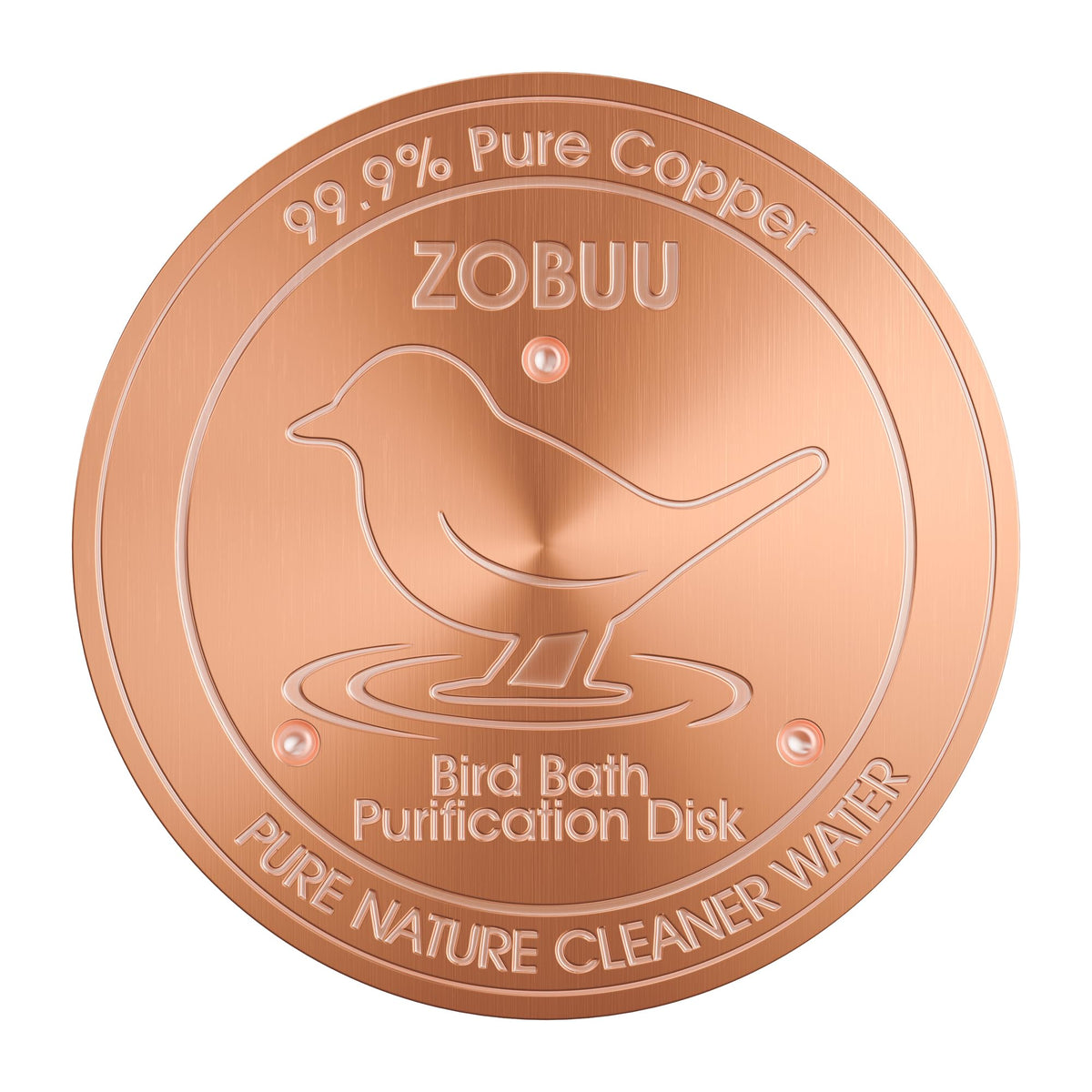 ZOBUU copper disk side view showing 0.6 mm thickness for durable water purification