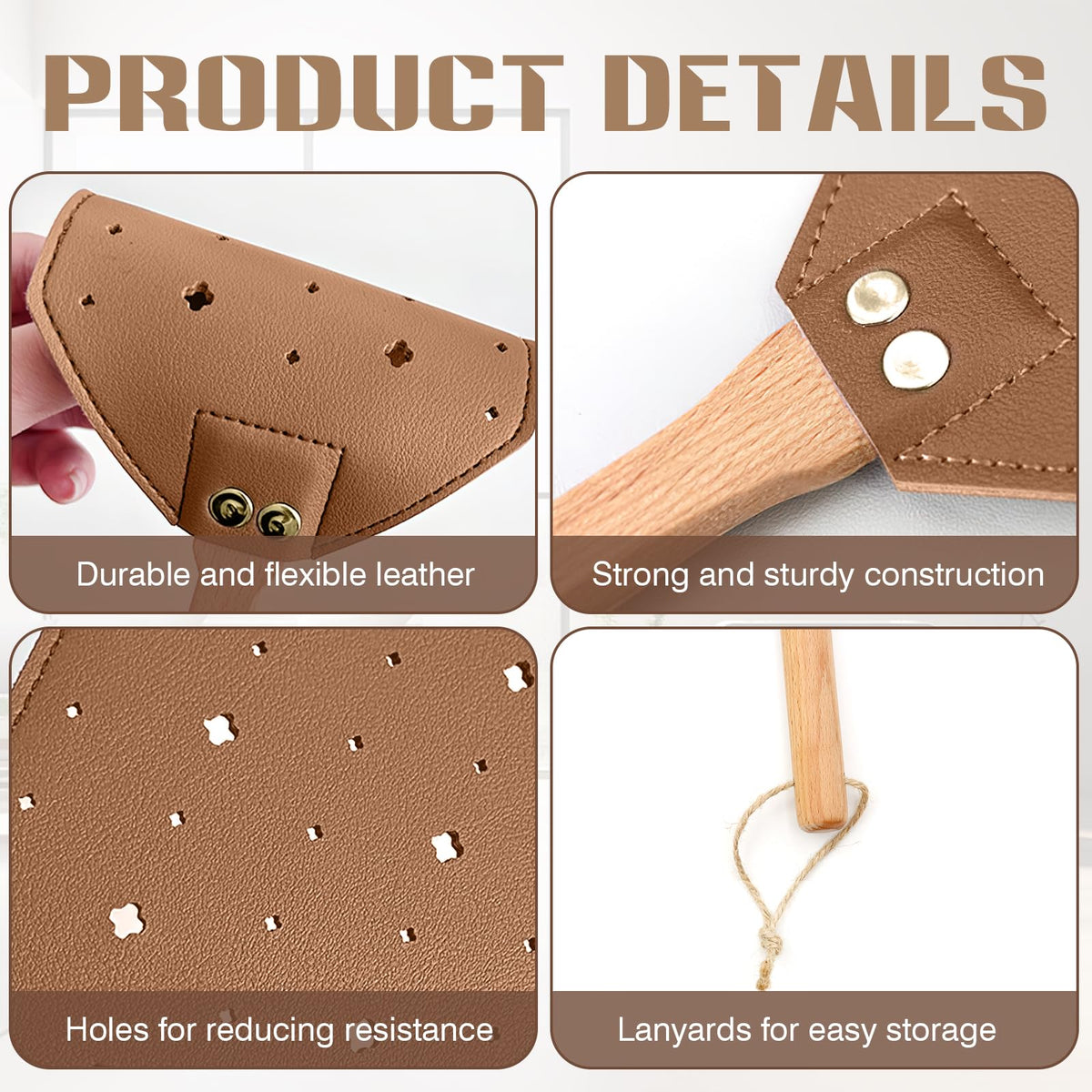 ZOCONE heavy-duty wood fly swatter for high-traffic spaces