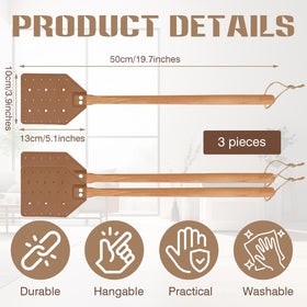 ZOCONE leather fly swatter with lanyard for easy storage