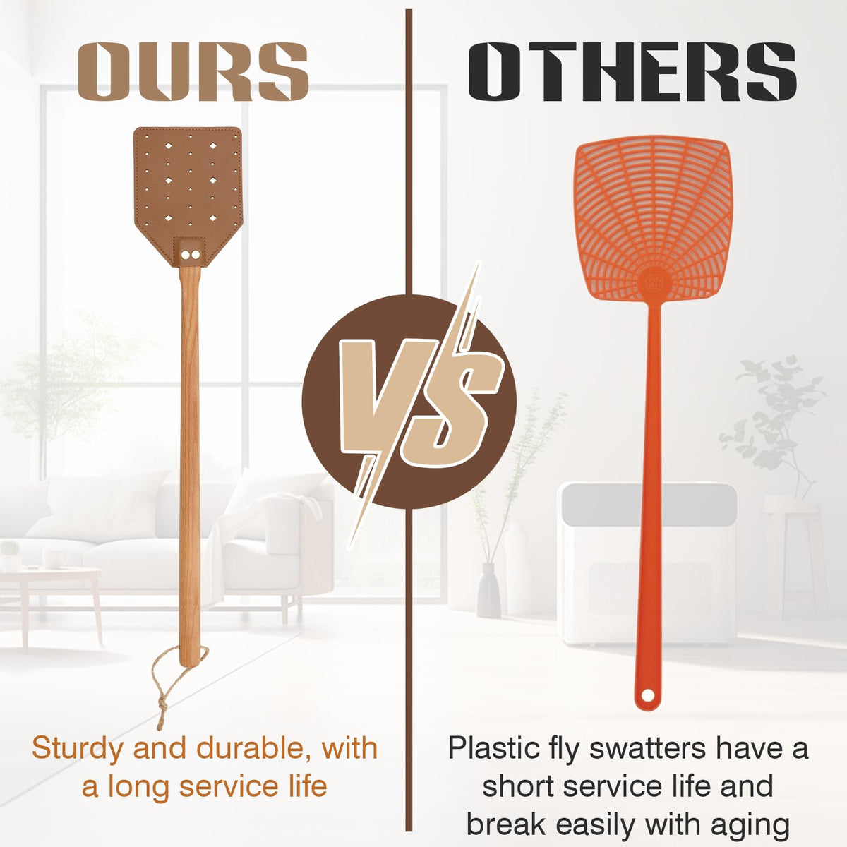 ZOCONE long-handle swatter with swing-area for precise swats