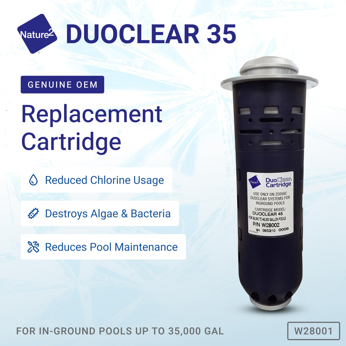 Zodiac Nature2 DuoClear 35 cartridge in box, ready for replacement