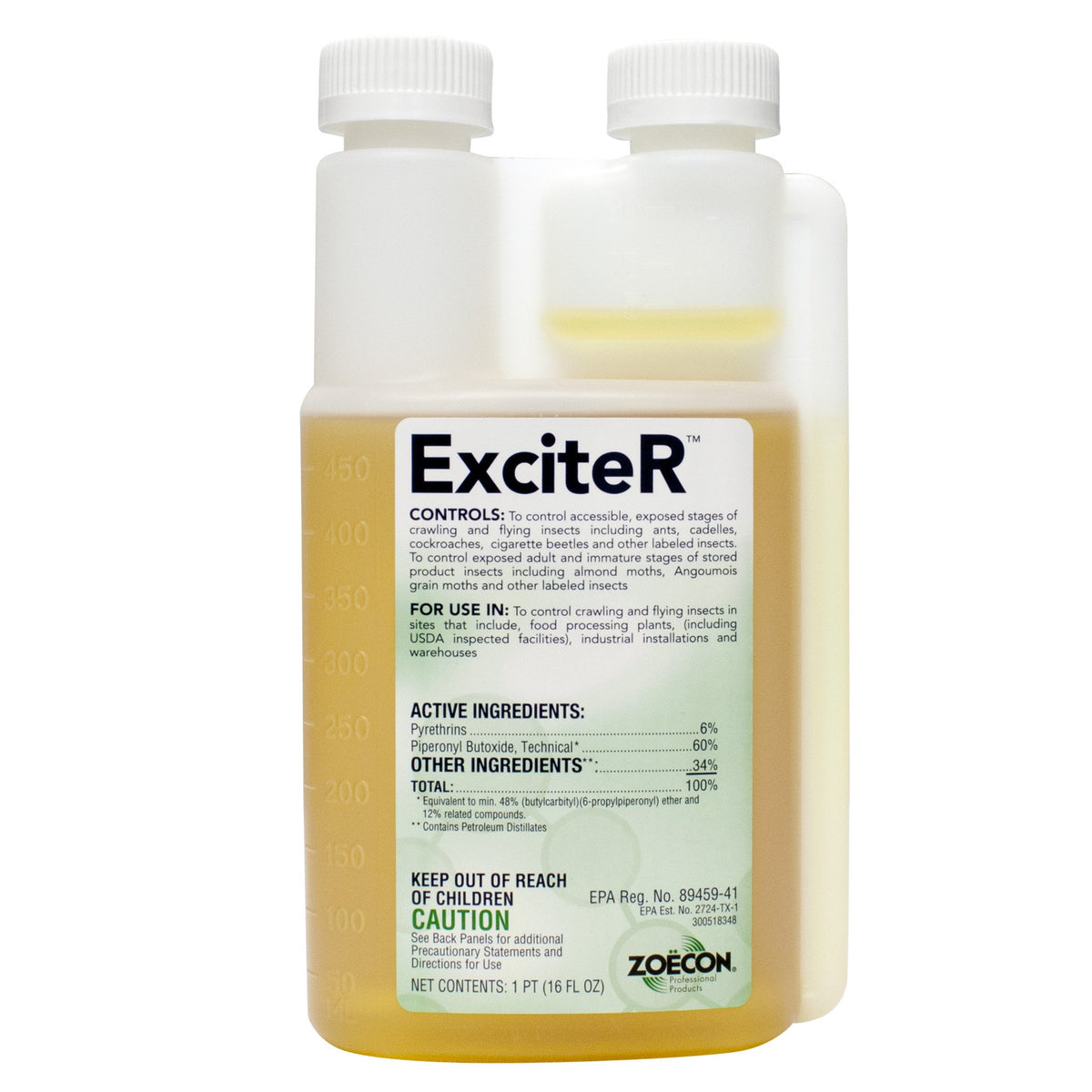 ZOECON Exciter pyrethrin concentrate bottle for indoor and outdoor pest control