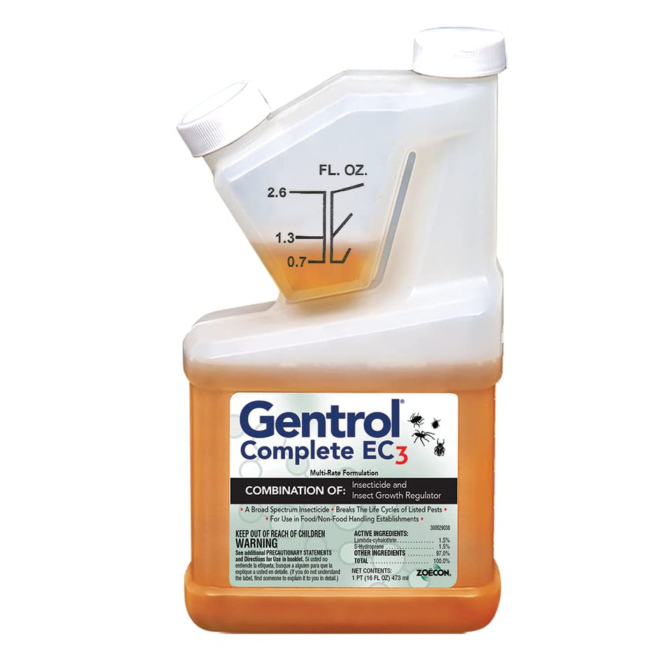 ZOECON Gentrol Complete EC3 orange bottle pour for kitchen pest control with life-cycle disruption