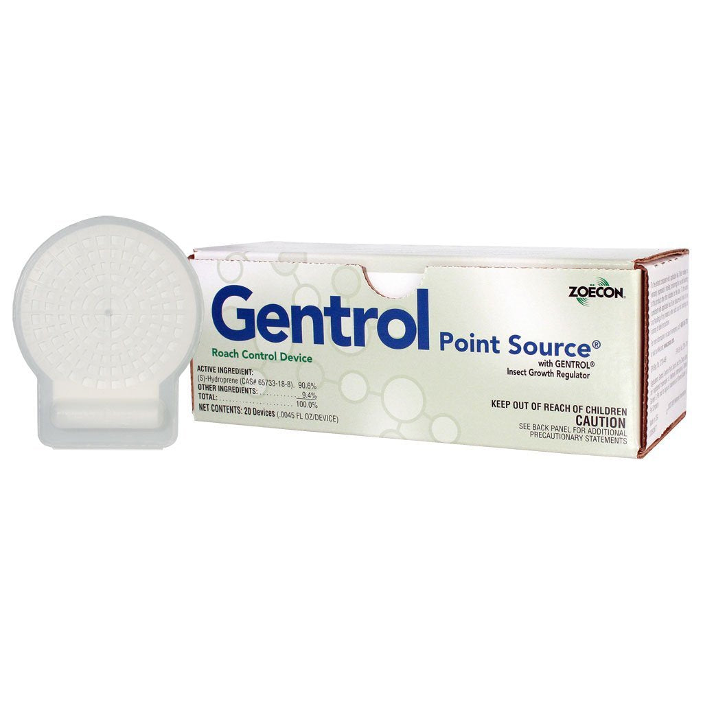 Zoecon Gentrol Point Source IGR disc provides 90-day control in food handling areas with low toxicity.