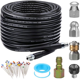 ZOFINE 50ft sewer jetter hose for quick drain cleaning at home.