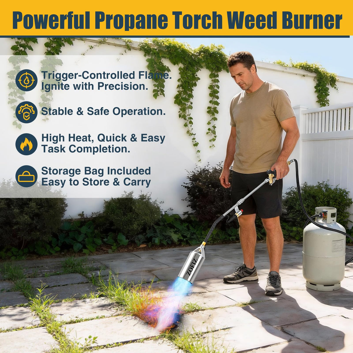 ZOFIZ multipurpose torch ideal for weeding, roofing, and more.