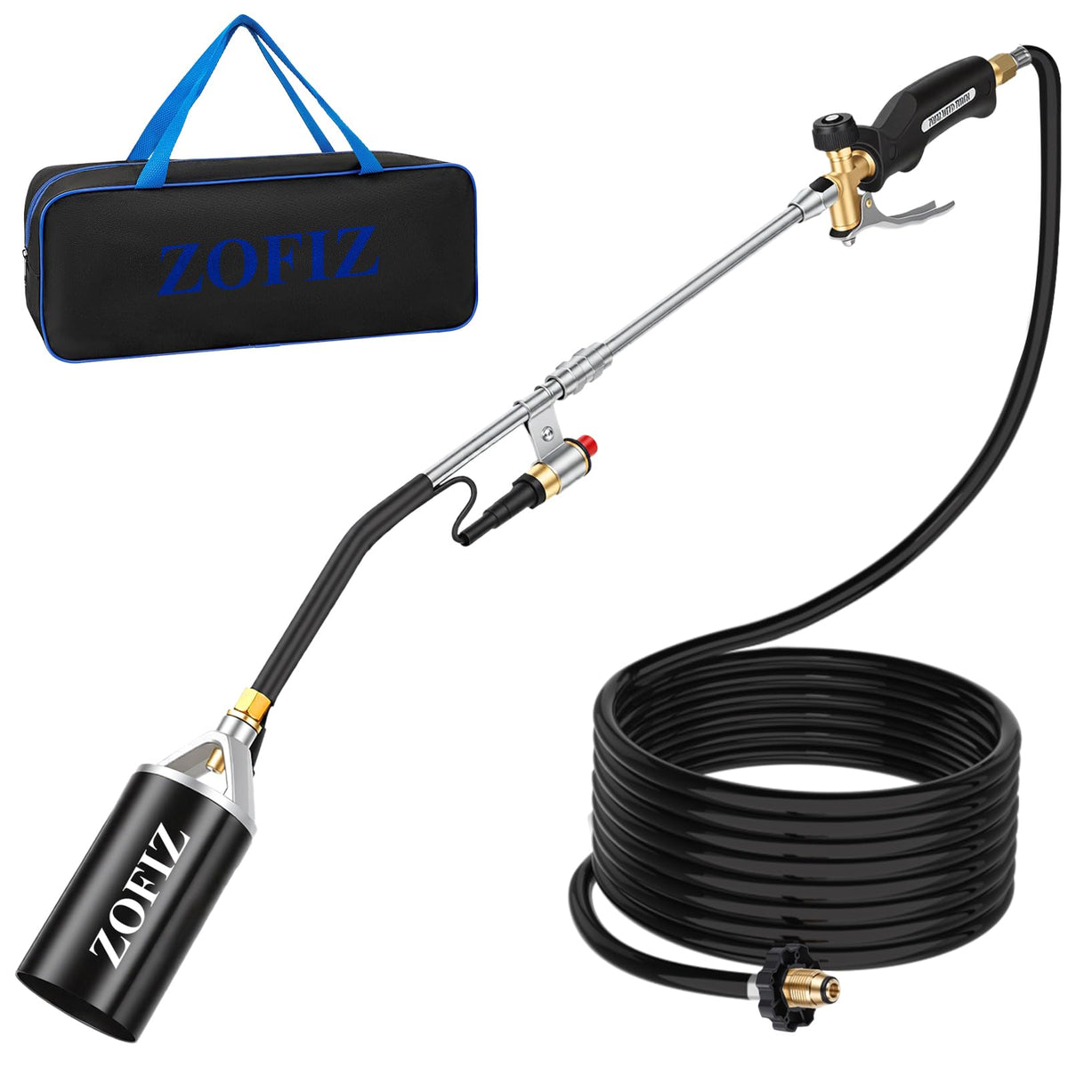 ZOFIZ propane torch weed burner with storage bag for organized transport and protection