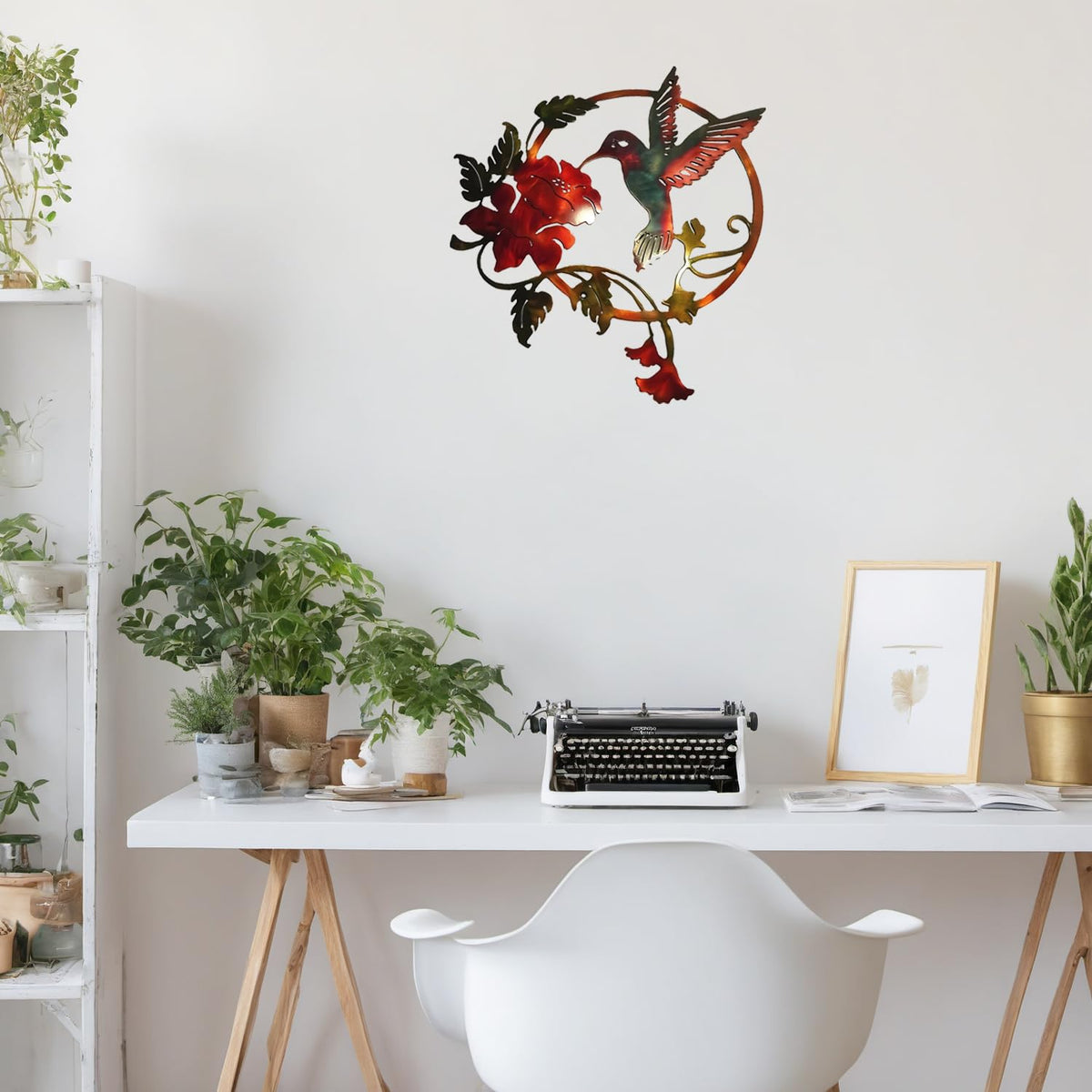 Zoihet red metal bird decor resists rust and fading outdoors
