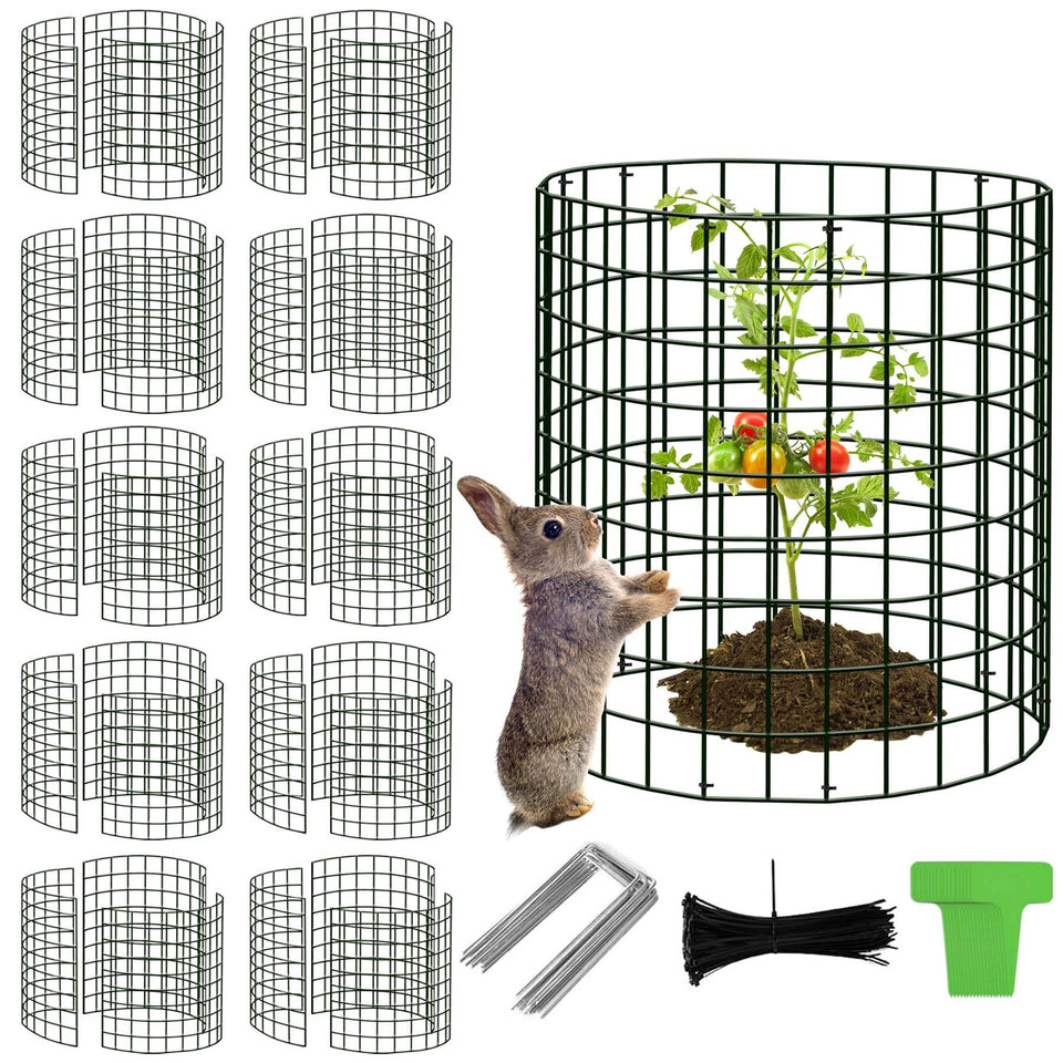 ZOKCC plant cage circle assembly demonstrates quick protection for young plants.