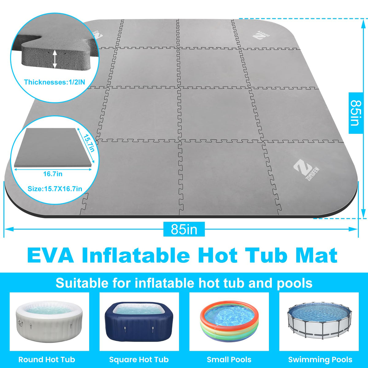 ZOMOFEW high-density EVA foam padding for comfort and insulation