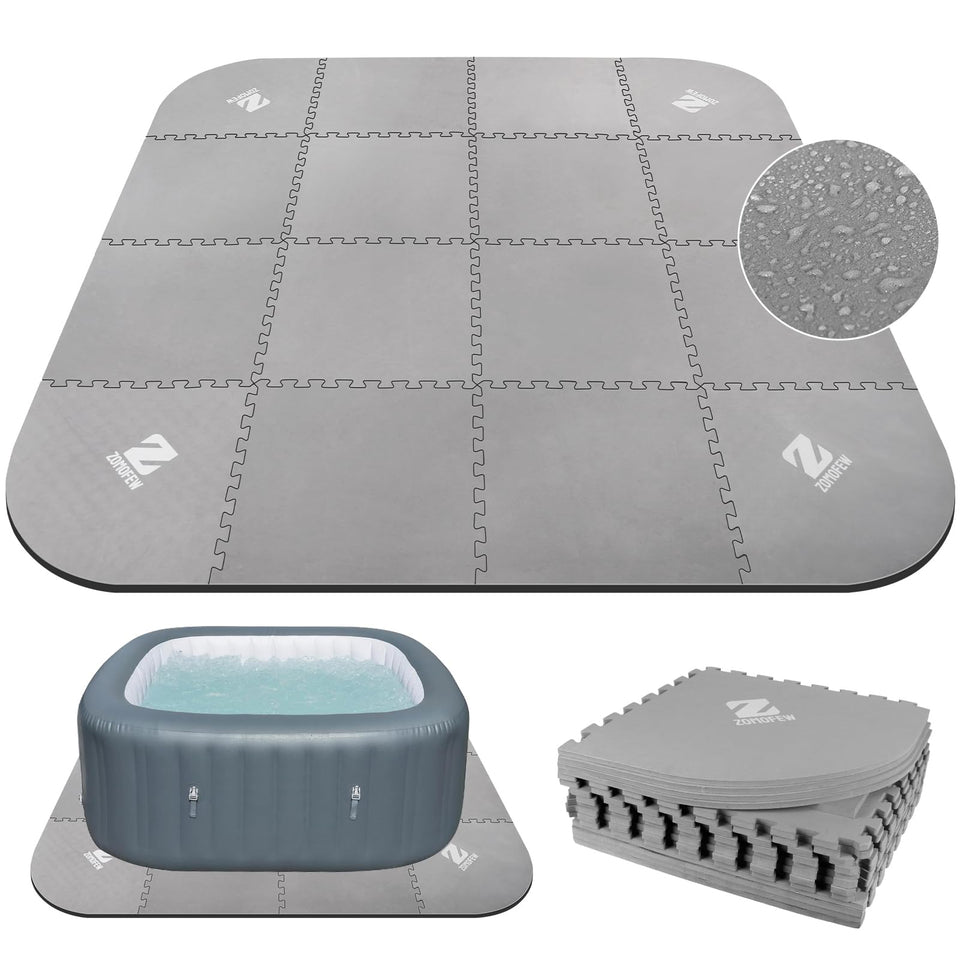 ZOMOFEW hot tub mat with 85-inch diameter protecting inflatable tubs