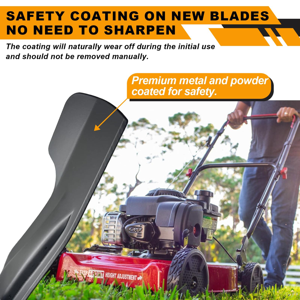 ZONEWO high-lift blade designed to boost clippings discharge.
