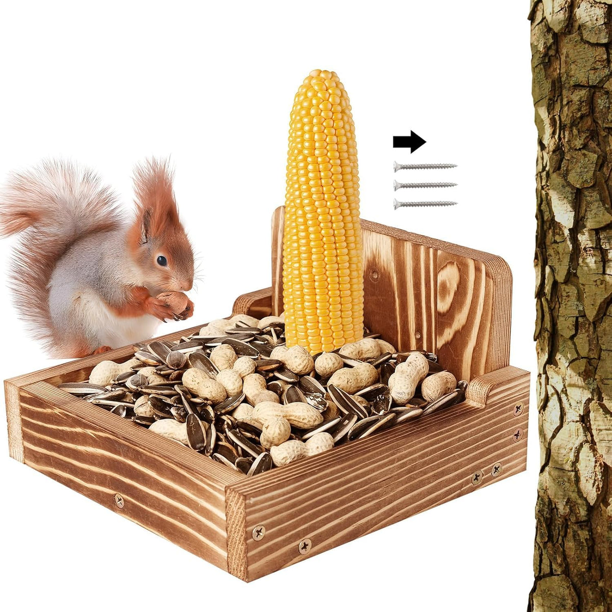 zonhajia durable squirrel feeder in outdoor garden for observing wildlife