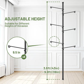 Zononoca versatile display holds plants, birdcages, lights, and decor.
