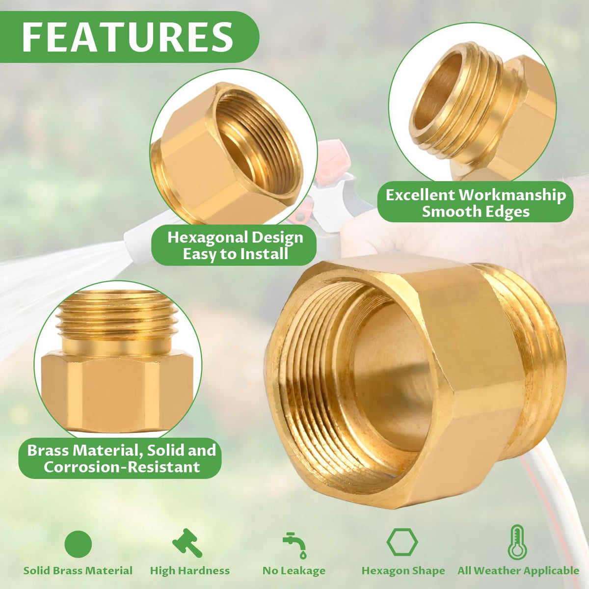 Zookpr adapter inlet with female thread for secure connection.