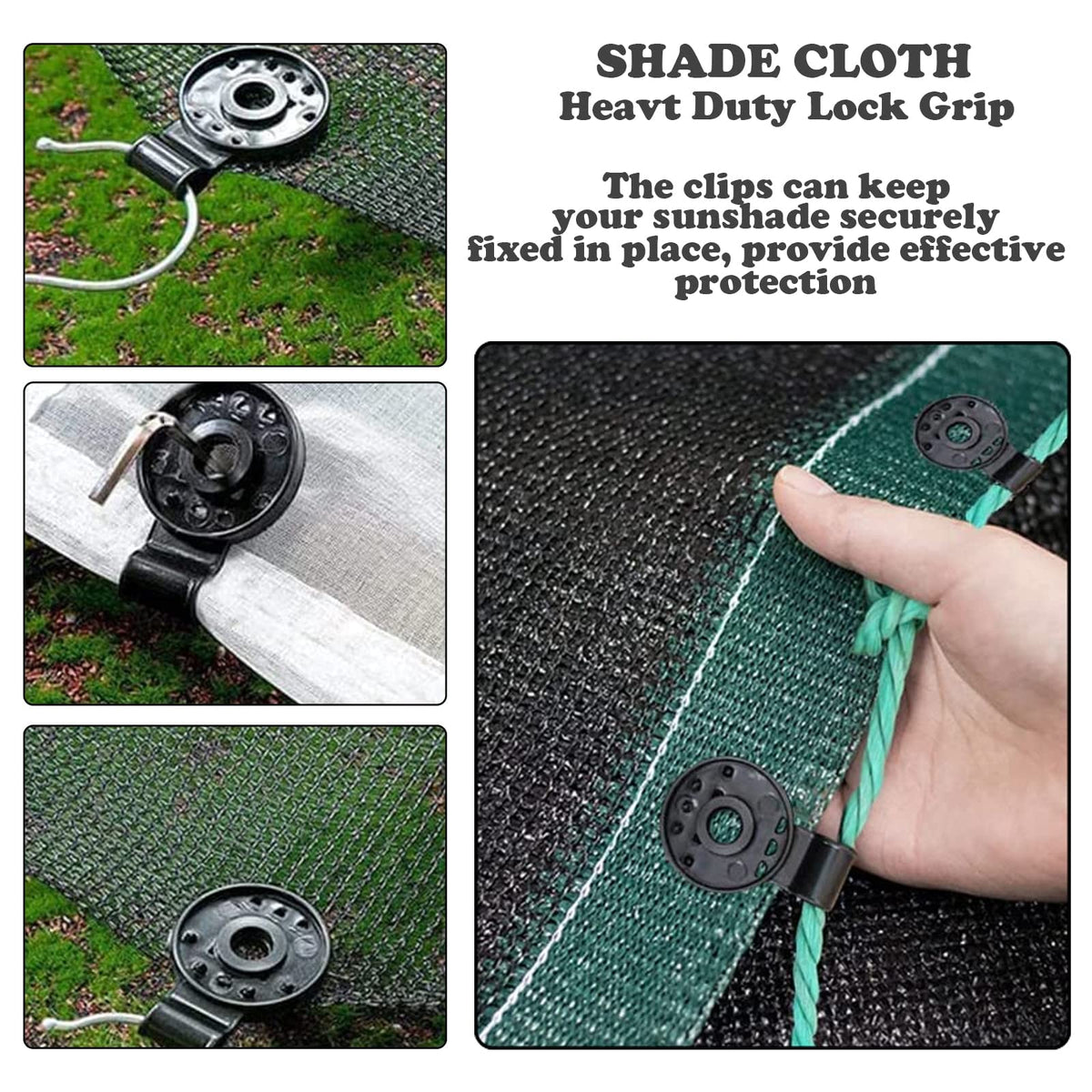 Zoomarlous durable plastic clip withstands rain and wind.