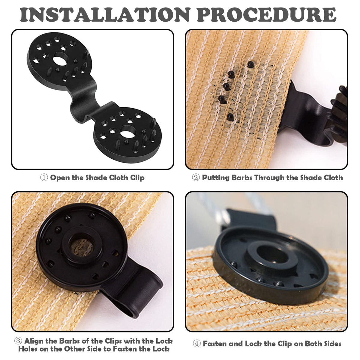 Zoomarlous shade clip secures garden nets and bird netting quickly.