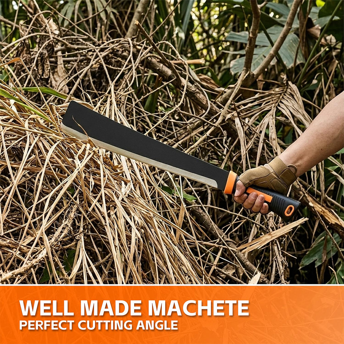 ZOOM.LZ Brush-Clearing Machete Heavy-Duty handles dense brush efficiently.