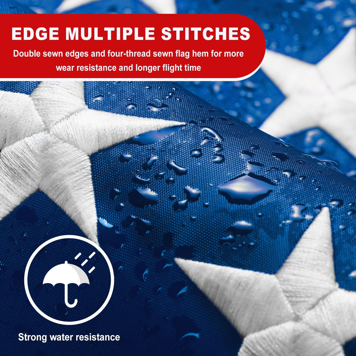 ZoYaone flag coated for waterproofing and UV protection to preserve color