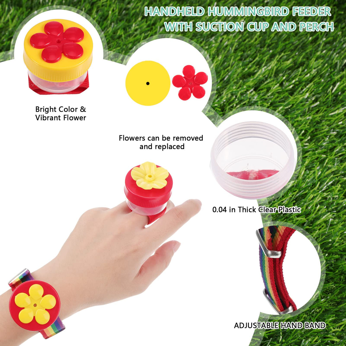Zopeal flower-shaped hummingbird feeder attracts birds while easing feeding