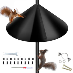 Zopkrts Squirrel Baffle 16-inch cone guard protecting feeders from squirrels
