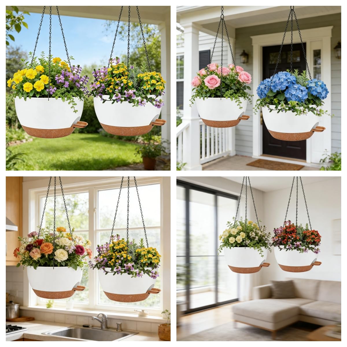 Zople 12-inch planter with removable reservoir for easy cleaning