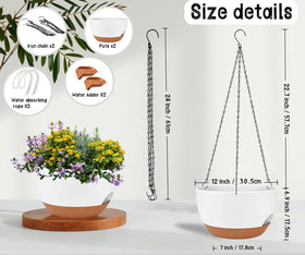 Zople 12-inch planter with water dispenser for easy filling