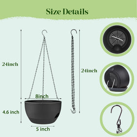 Zople 8-inch planter side view showing space-saving design and placement options
