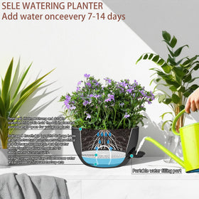 Zople black plastic planter designed for easy hanging and weather resilience.