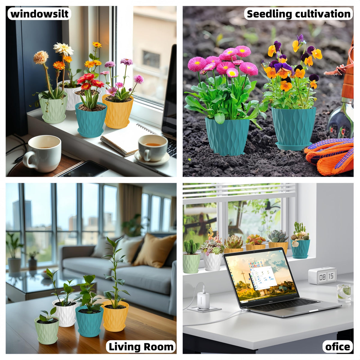 Zople 4-inch pots ideal for herbs, succulents and small blooms