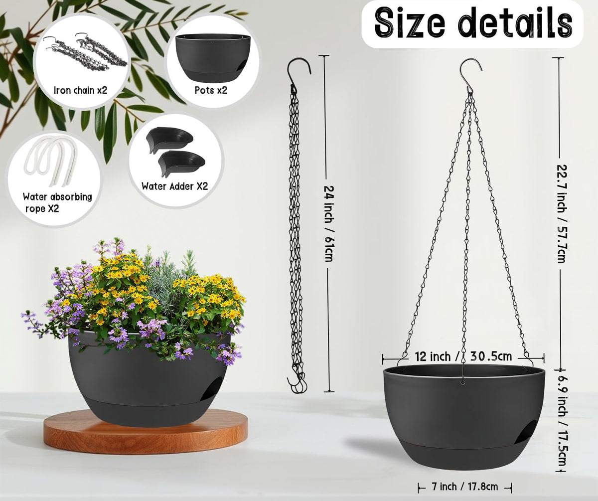 Zople indoor-outdoor use UV and frost resistant planter in black.