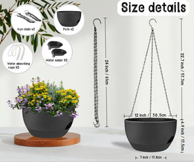 Zople indoor-outdoor use UV and frost resistant planter in black.