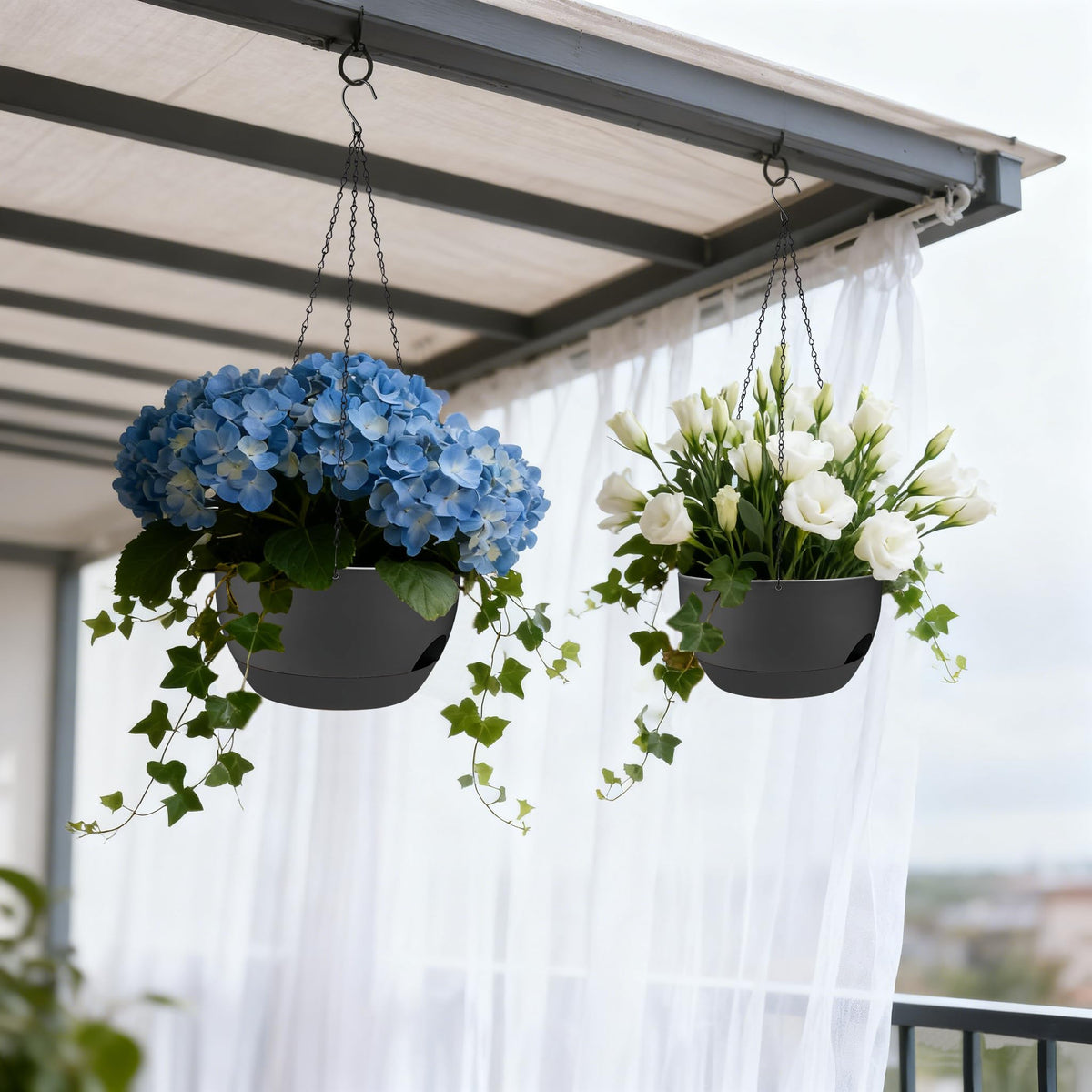 Zople indoor-outdoor versatility with planters in living room or patio