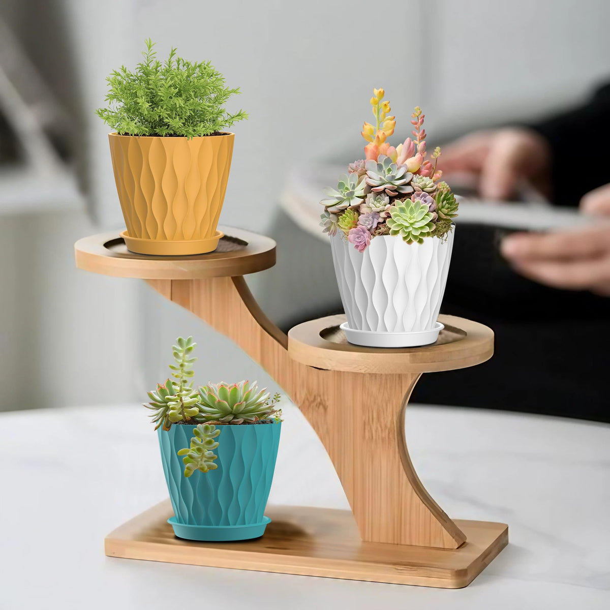 Zople lightweight pots easy to move on desks and shelves