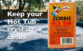 Zorbie Water Bobble near the skimmer for simple spa maintenance.