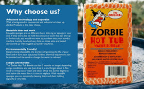 Zorbie Water Bobble helping odor reduction and easier spa upkeep.