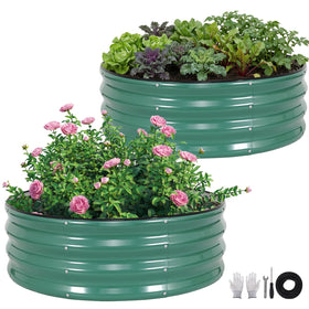 ZORMY round raised bed assembly enables flexible layout for herbs and veggies.