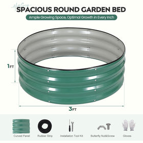 ZORMY two-pack round bed layout supports dual-zone gardening possibilities.