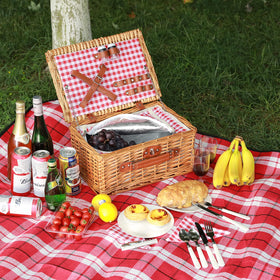 ZORMY gift-ready picnic basket for anniversaries, holidays, and birthdays with complete set.