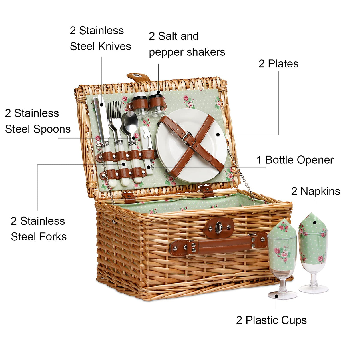 ZORMY willow hamper with PU handle for comfortable carrying.