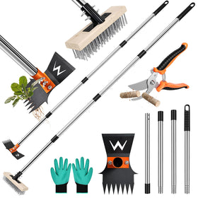 ZORSHUY 4-in-1 weeding tool with long handle for easy weed removal in garden beds