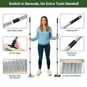 ZORSHUY adjustable telescoping handle reduces bending during long sessions